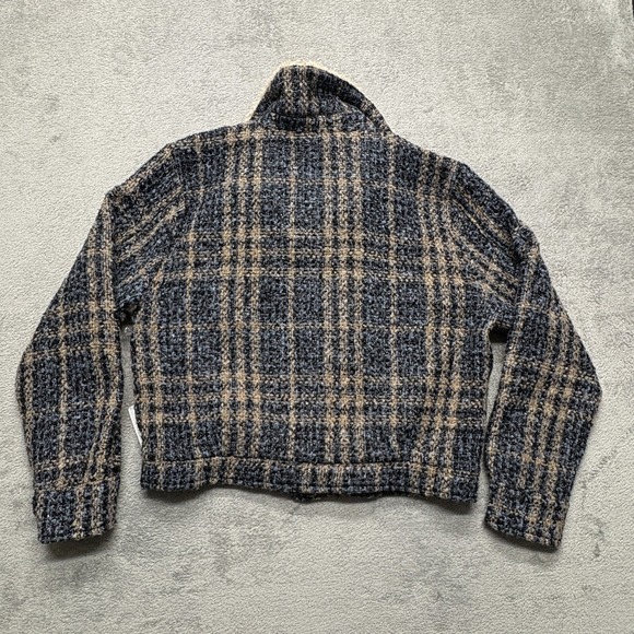 Sweet Rain Jacket Womens XL Plaid Sherpa Collar Button Front Contemporary Coat - Picture 2 of 6